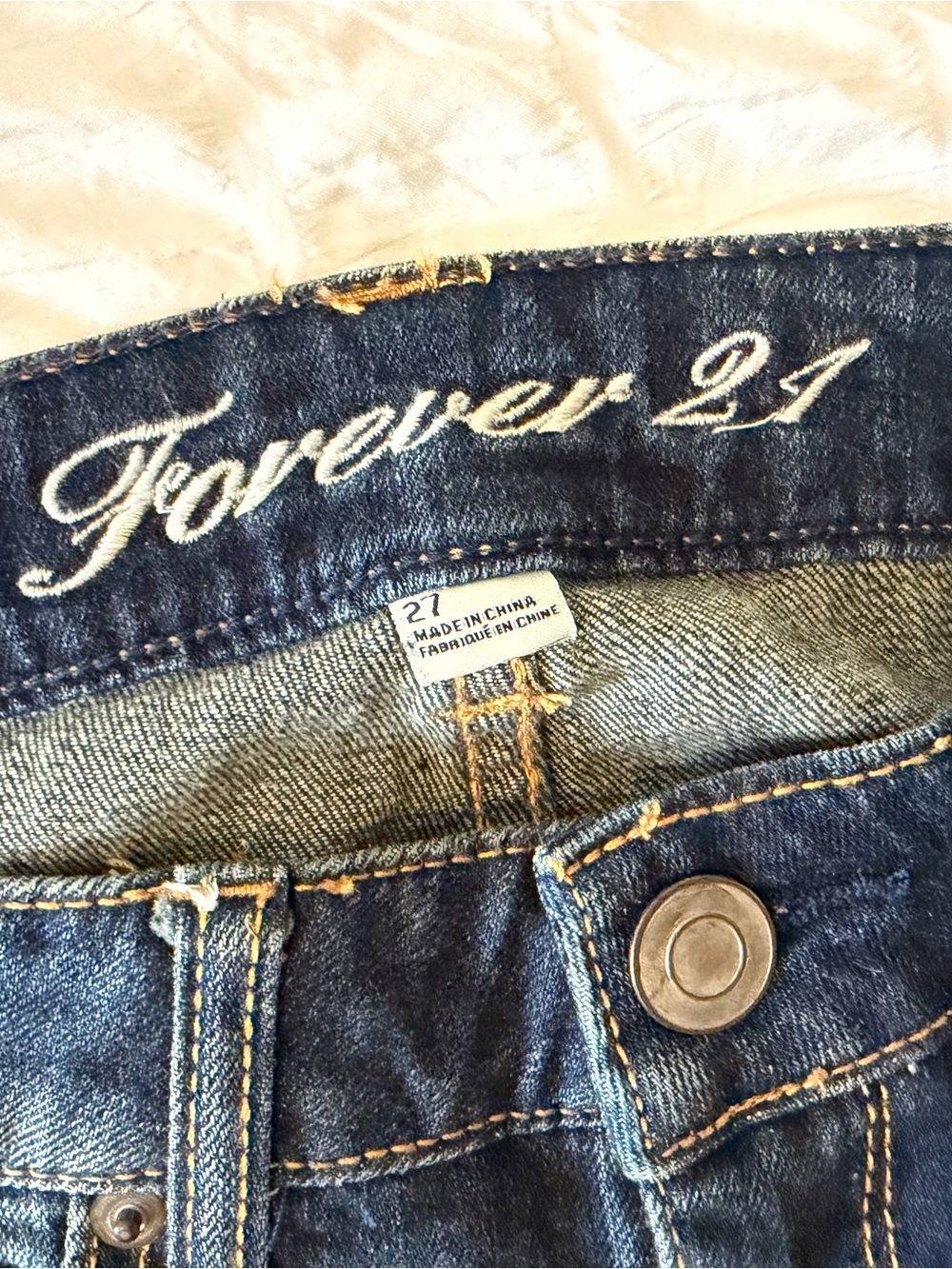 Forever 21 High-Rise Dark Blue Denim Jeans